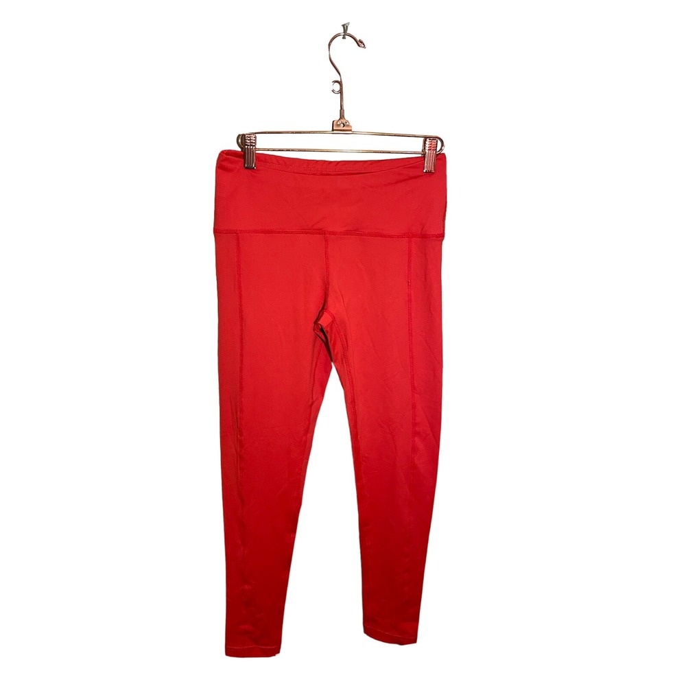 Oiselle Running Tights Women's Size 6 Mid-Rise Full Length Red Orange